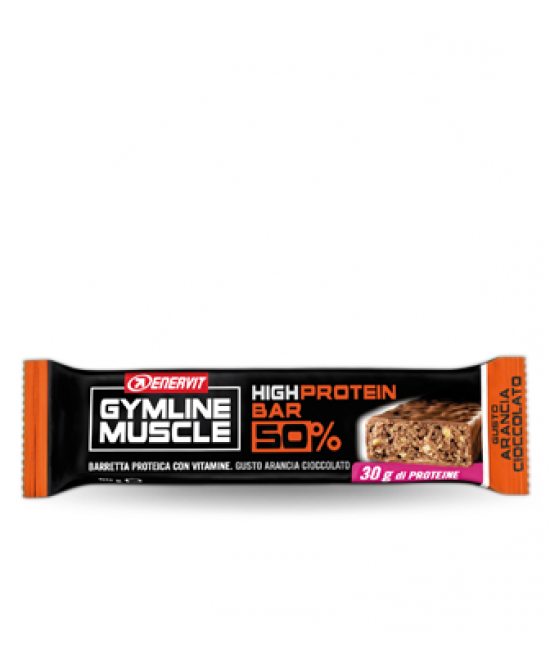 ENERVIT GYMLINE MUSCLE PROTEIN BAR 50% ARANCIA CIOCCOLATO 1 PEZZO - Farmacia-flash.it
