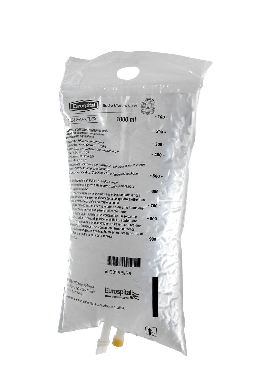 SODIO CLORURO EUROS*0,9%1000ML - Farmacia-flash.it