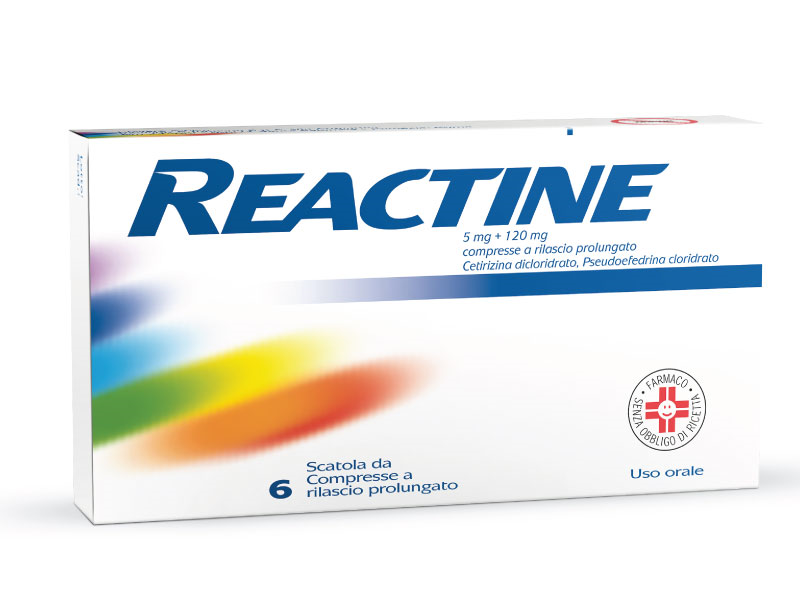 REACTINE*6CPR 5MG+120MG RP - Farmacia-flash.it
