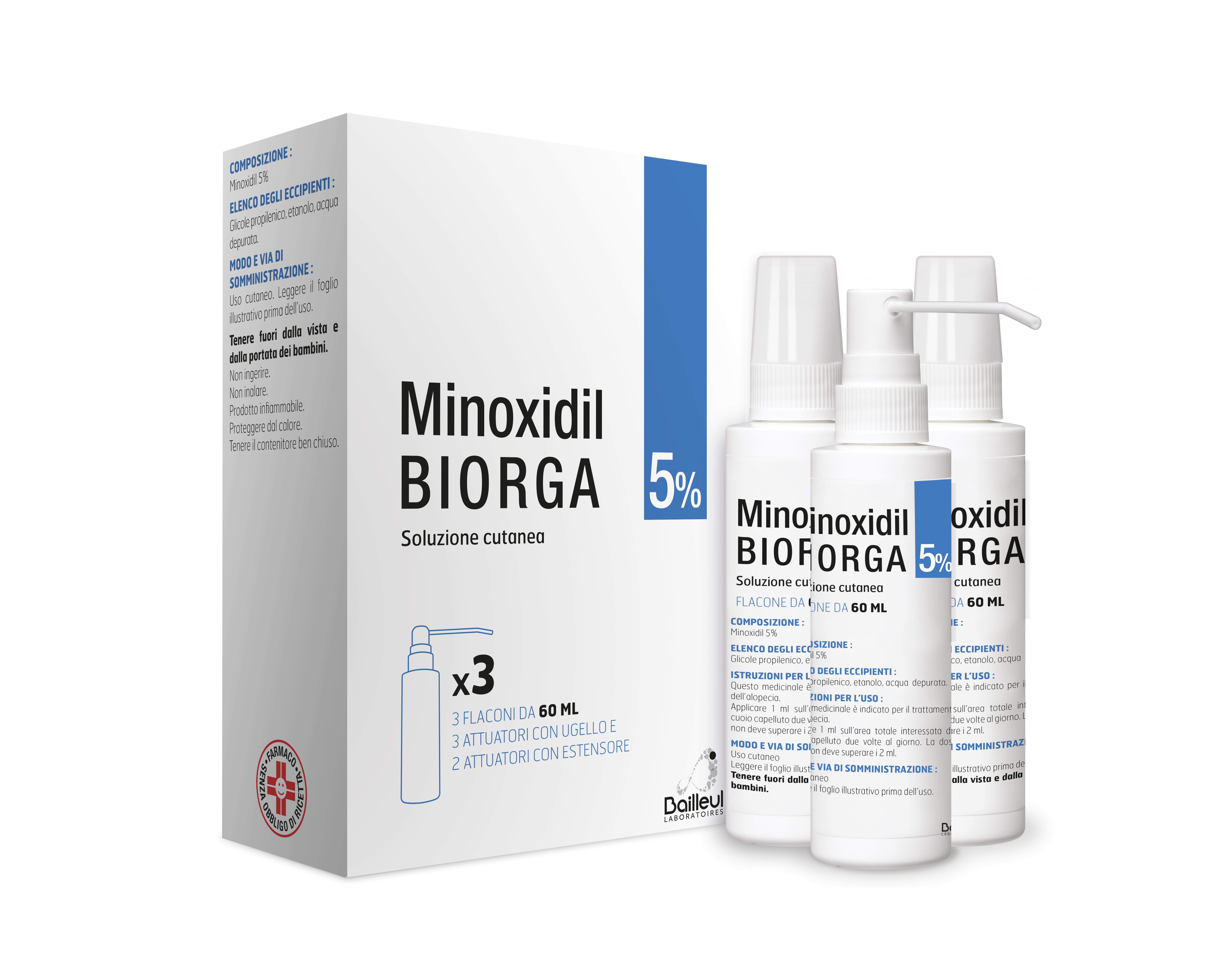 MINOXIDIL BIORGA*SOL CUT 3FL5% - Farmacia-flash.it
