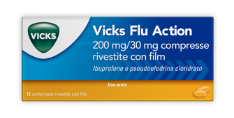 VICKS FLU ACTION*12CPR200+30MG - Farmacia-flash.it