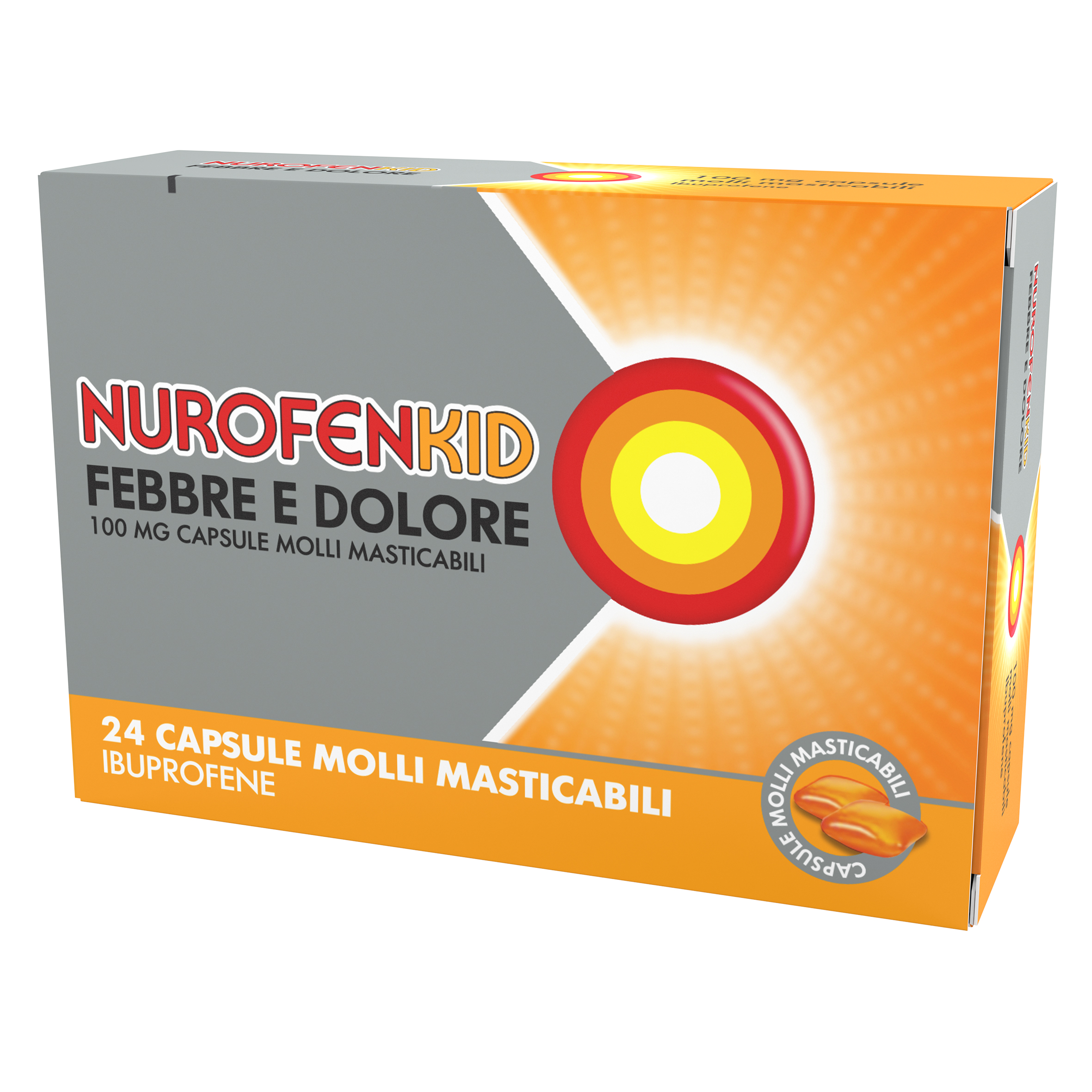 NUROFENKID FEBBRE D*24CPS100MG - Farmacia-flash.it