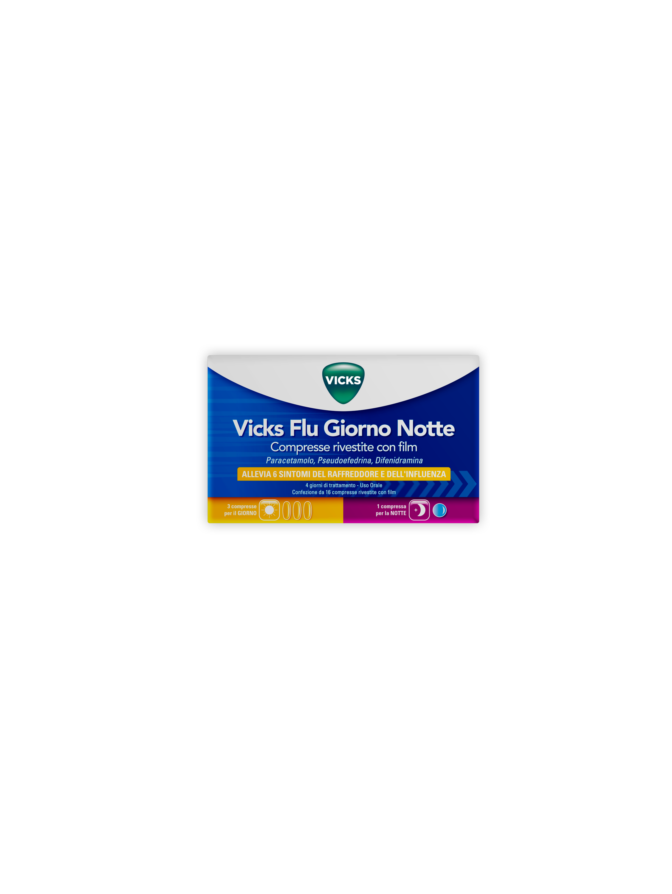 VICKS FLU GIORNO NOTTE*12+4CPR - Farmacia-flash.it