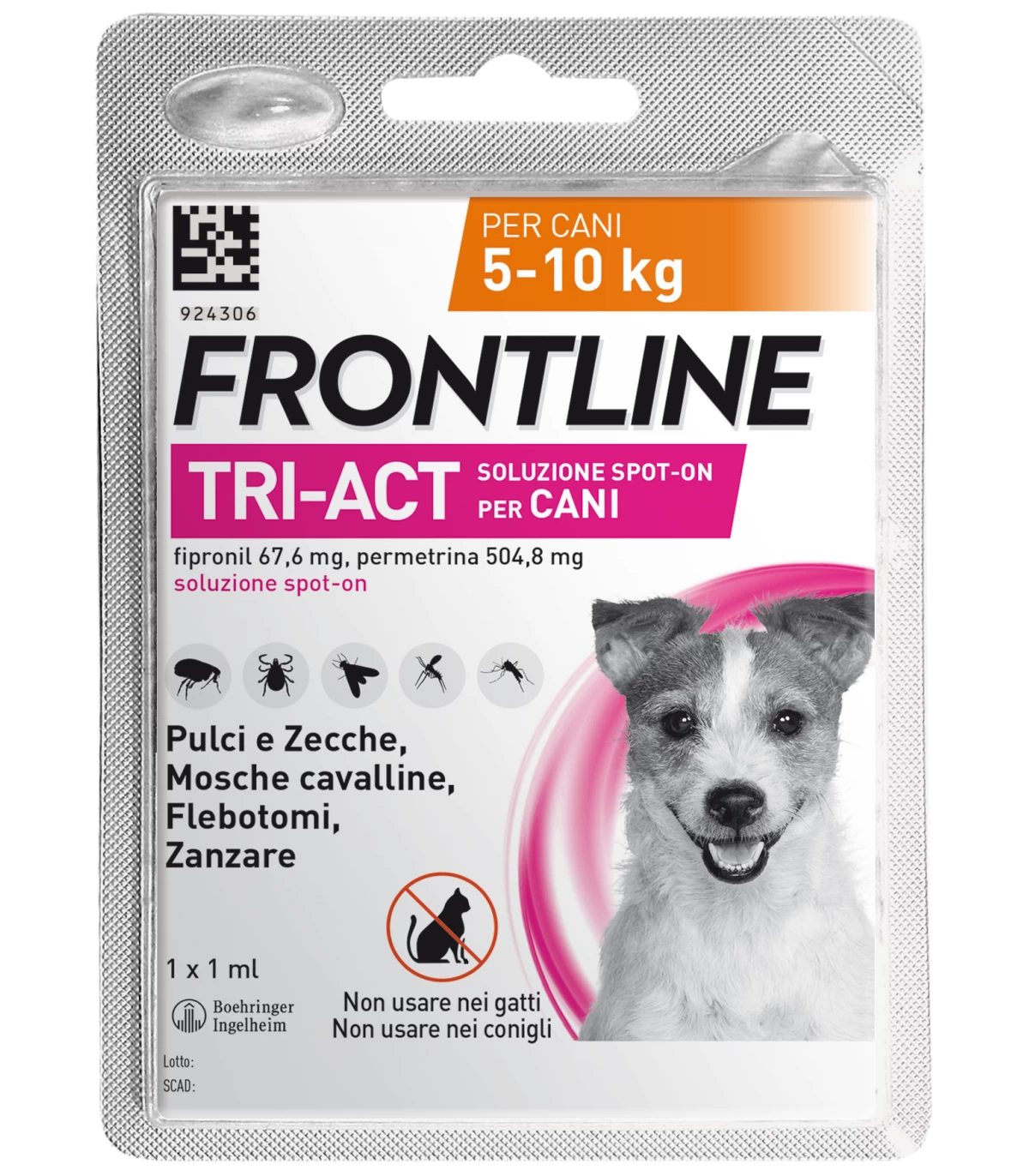 FRONTLINE TRI-ACT*1PIP 5-10KG - Farmacia-flash.it
