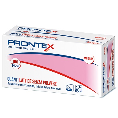 PRONTEX GUANTO IN LATTICE SENZA POLVERE MEDIO 100 PEZZI - Farmacia-flash.it