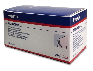FASCIA AUTOADESIVA PER FISSAGGIO CATETERI E MEDICAZIONI HYPAFIX IN TESSUTO NON TESSUTO DI POLIESTERE ELASTICO ACRILICO SENZA RESINE E GOMME NATURALI 15X1000CM - Farmacia-flash.it
