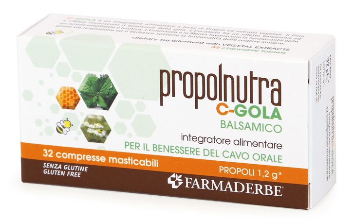 PROPOLNUTRA C GOLA BALSAMICO 32 COMPRESSE MASTICABILI - Farmacia-flash.it