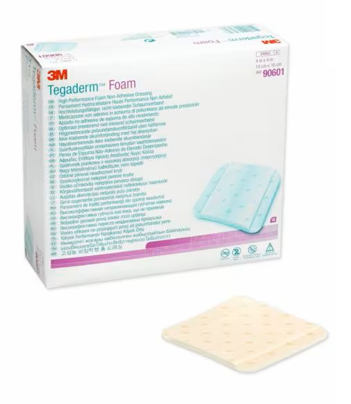 MEDICAZIONE IN SCHIUMA NON ADESIVA TEGADERM FOAM CM10X10 10 PEZZI - Farmacia-flash.it