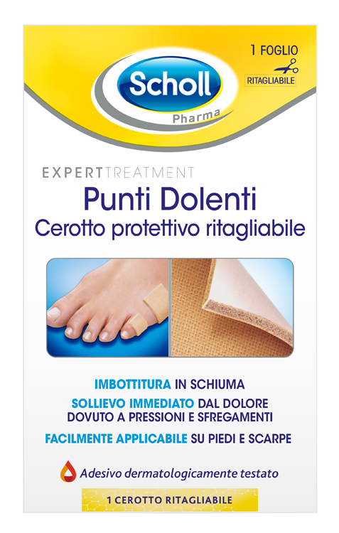 SCHOLL PUNTI DOLENTI CEROTTO PROTETTIVO RITAGLIABILE DOPPIO SPESSORE PER CALLI E DURONI 1 PEZZO - Farmacia-flash.it