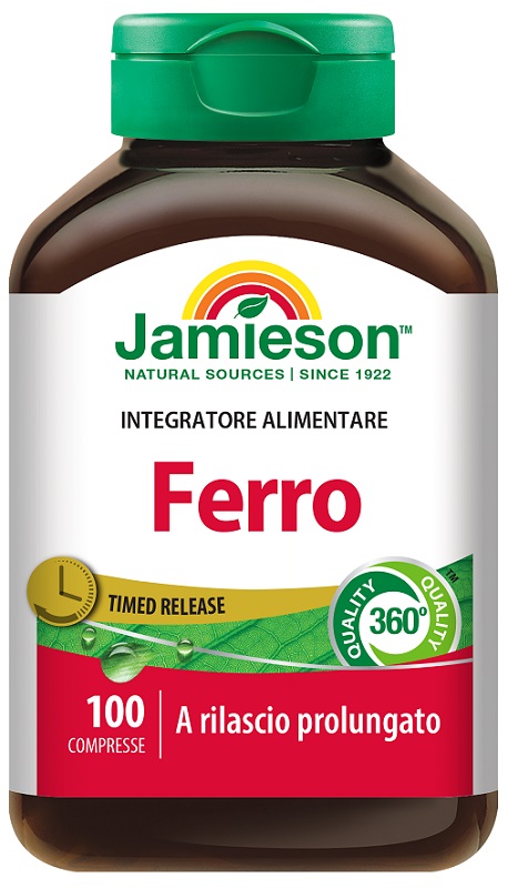 FERRO A RILASCIO PROLUNGATO JAMIESON 100 COMPRESSE - Farmacia-flash.it