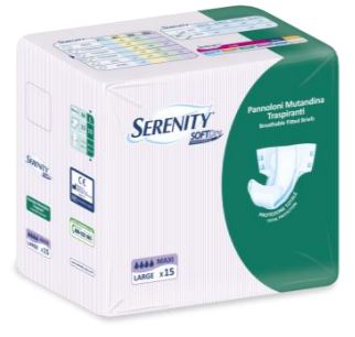 PANNOLONE PER INCONTINENZA SERENITY SOFTDRY FORMATO MAXI TAGLIA LARGE 15 PEZZI - Farmacia-flash.it