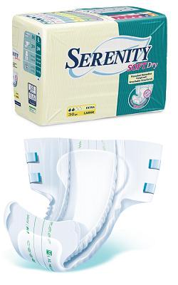 PANNOLONE PER INCONTINENZA SERENITY SOFTDRY FORMATO SUPER T AGLIA LARGE 30 PEZZI - Farmacia-flash.it