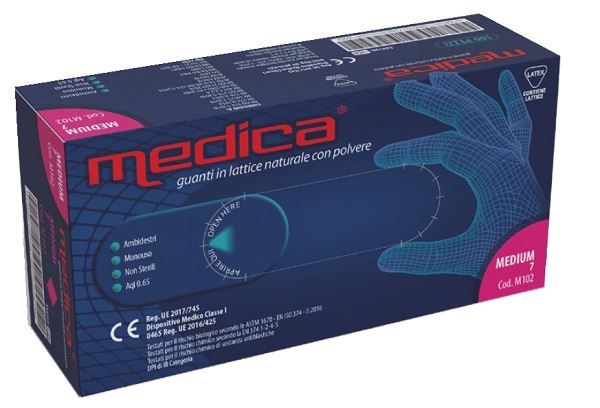 MEDICA GUANTO LATTICE N/STERILE CON POLVERE DM MISURA S 100 PEZZI - Farmacia-flash.it