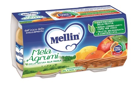 MELLIN OMOGENEIZZATO MELA AGRUMI 100 G 2 PEZZI - Farmacia-flash.it