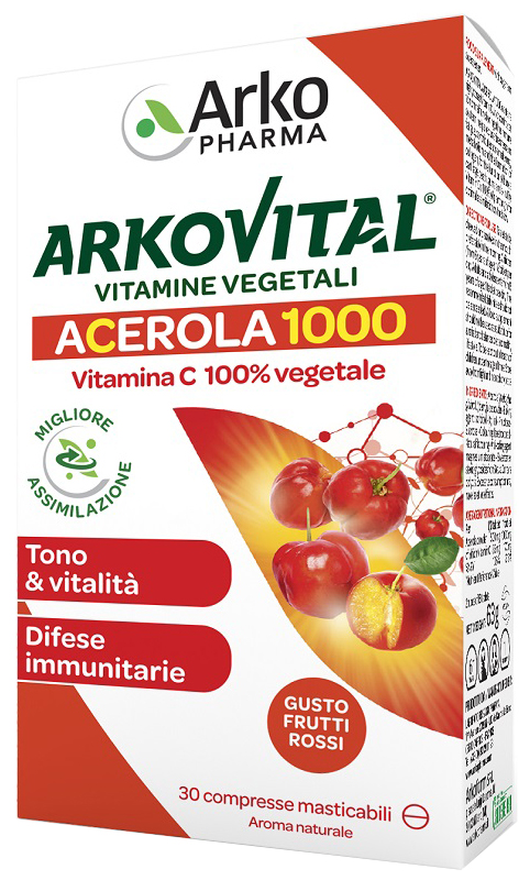 ARKOVITAL ACEROLA 1000 30 COMPRESSE MASTICABILI - Farmacia-flash.it