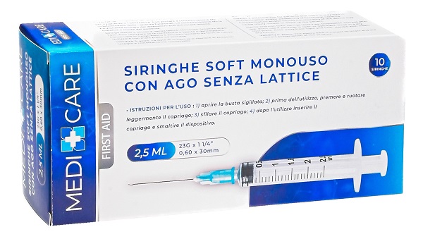 SIRINGA SOFT CAPACITA' 2,5ML AGO GAUGE 23 CONFEZIONE 10 PEZZI GAMMADIS - Farmacia-flash.it