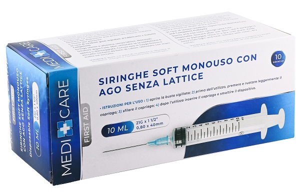 SIRINGA SOFT CAPACITA' 10ML AGO GAUGE 21 CONFEZIONE 10 PEZZI GAMMADIS - Farmacia-flash.it