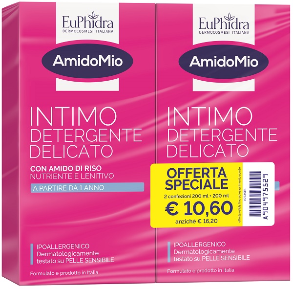 EUPHIDRA SCHIUMA INTIMA DETERGENTE 200 + 200 ML - Farmacia-flash.it