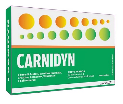 CARNIDYN 20 BUSTINE DA 5 G GUSTO ARANCIA - Farmacia-flash.it