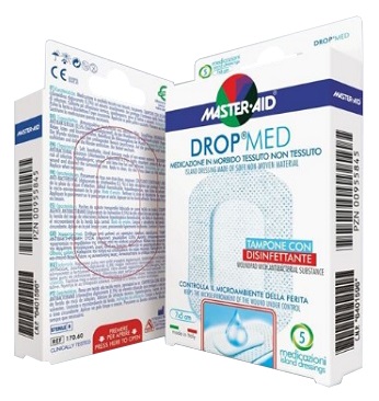 MEDICAZIONE COMPRESSA AUTOADESIVA DERMOATTIVA IPOALLERGENICA AERATA MASTER-AID DROP MED 10,5X18 5 PEZZI - Farmacia-flash.it