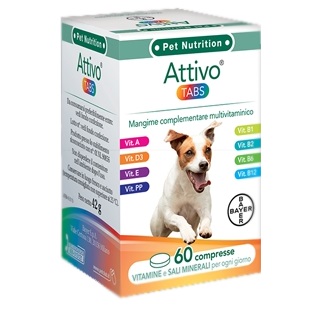 ATTIVO TABS ASTUCCIO DA 60 COMPRESSE ALTAMENTE APPETIBILI - Farmacia-flash.it