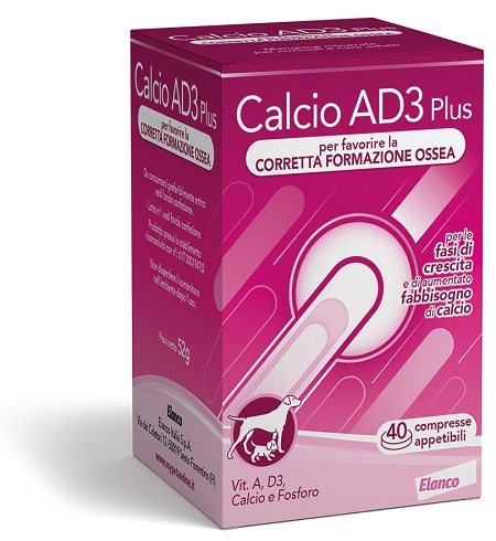 CALCIO AD3 SOLUBILE SVILUPPO 40 COMPRESSE ALTAMENTE APPETIBILI - Farmacia-flash.it