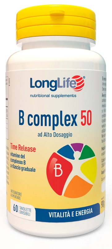 LONGLIFE B COMPLEX 50 RILASCIO GRADUALE 60 TAVOLETTE DIVISIBILI - Farmacia-flash.it