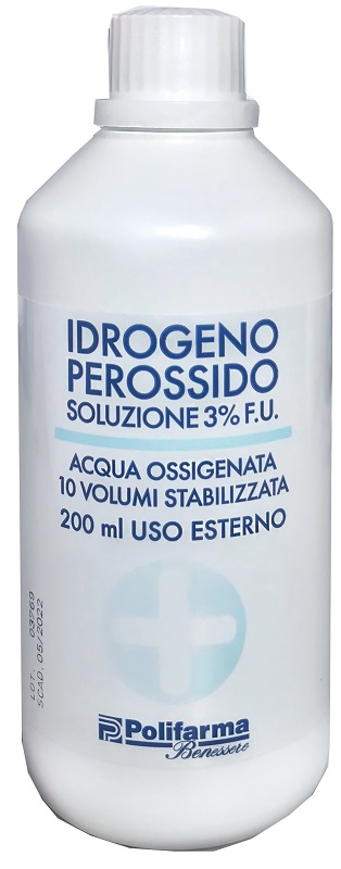 PEROSSIDO IDROGENO 3% 200 ML ACQUA OSSIGENATA 10 VOLUMI STABILIZZATA - Farmacia-flash.it