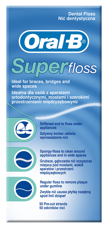 ORALB SUPERFLOSS FILO INTERDENTALE 50 FILI - Farmacia-flash.it