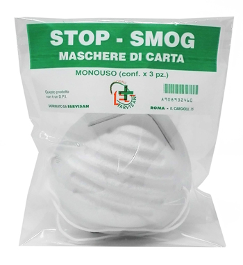 MASCHERE DI CARTA STOP-SMOG MONOUSO 3 PEZZI - Farmacia-flash.it
