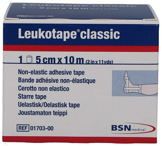 LEUKOTAPE BENDA ANELASTICA PER BENDAGGI FUNZIONALI 5X100 CM - Farmacia-flash.it