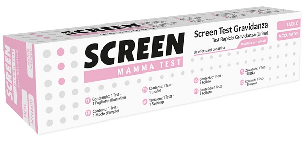 TEST PRECOCE CHE RILEVA L'ORMONE HCG NELL'URINA INDIVIDUANDO LO STATO DI GRAVIDANZA 1 PEZZO SCREEN MAMMA TEST GRAVIDANZA - Farmacia-flash.it
