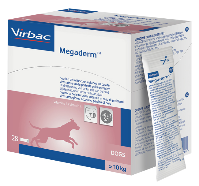 MEGADERM SUPPLEMENTO CANI SUPERIORI A 10 KG SCATOLA DA 28 SACCHETTI MONODOSE 4 ML - Farmacia-flash.it