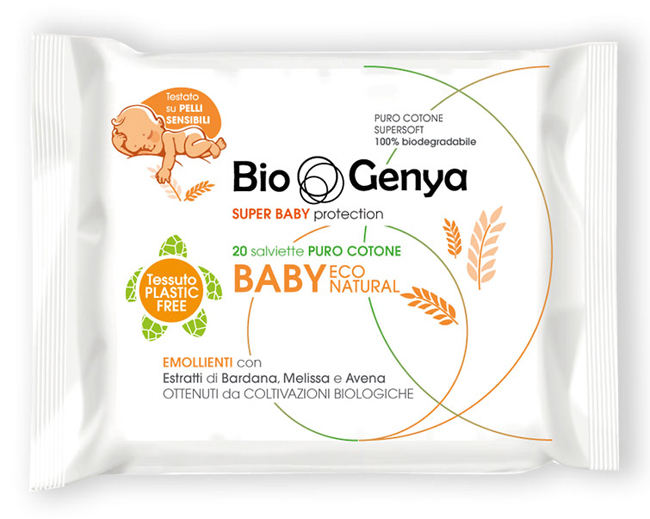 BIOGENYA ECO NATURAL SALVIETTINA BABY COTONE 20 PEZZI - Farmacia-flash.it