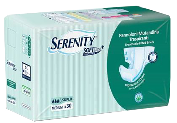 PANNOLONE PER INCONTINENZA A MUTANDINA SERENITY SOFTDRY+ ALOE SUPER MEDIUM 30 PEZZI - Farmacia-flash.it