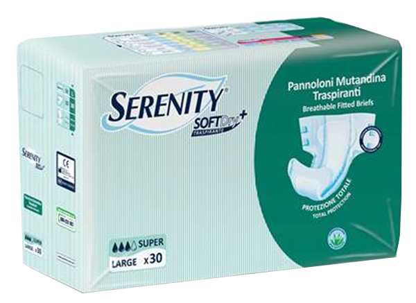 PANNOLONE PER INCONTINENZA A MUTANDINA SERENITY SOFTDRY+ ALOE SUPER LARGE 30 PEZZI - Farmacia-flash.it
