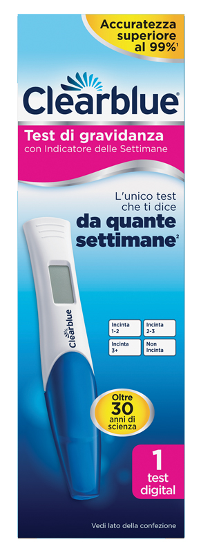 TEST DI GRAVIDANZA CLEARBLUE CON INDICATORE DELLE SETTIMANE 1 PEZZO - Farmacia-flash.it