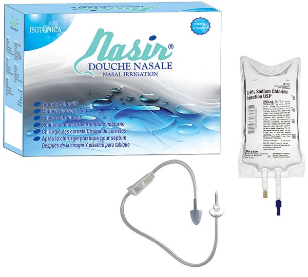 NASIR DOCCIA NASALE CON SOLUZIONE FISIOLOGICA ISOTONICA 6 SACCHE 500 ML + 1 BLISTER - Farmacia-flash.it