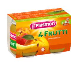 PLASMON OMOGENEIZZATO 4 FRUTTI 6 X 104 G - Farmacia-flash.it