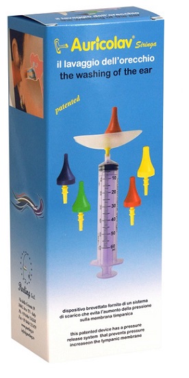 SIRINGA AURICOLAV PER LAVAGGIO AURICOLARE 1 SIRINGA + 4 DISPOSITIVI AURICOLARI - Farmacia-flash.it