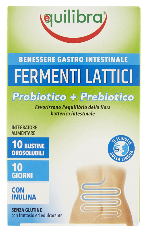 FERMENTI LATTICI PROBIOTICO + PREBIOTICO 10 BUSTINE OROSOLUBILI - Farmacia-flash.it
