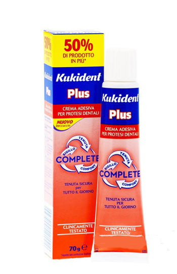 KUKIDENT PLUS COMPLETE CREMA ADESIVA PER PROTESI DENTARIE 70 G - Farmacia-flash.it