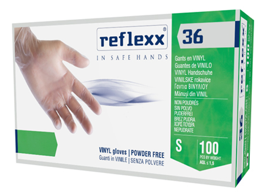 REFLEXX 36 GUANTO IN VINILE SOFT SENZA POLVERE S 100 PEZZI - Farmacia-flash.it