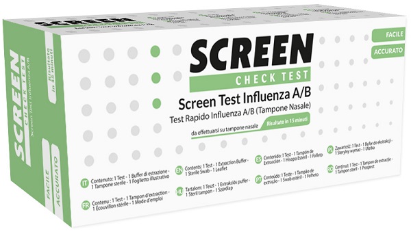 TEST RAPIDO VIRUS INFLUENZA A/B TAMPONE NASALE/FARINGEO SCREEN TEST INFLUENZA - Farmacia-flash.it