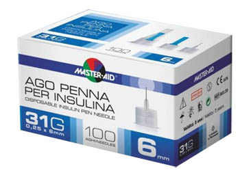 AGO PER PENNA DA INSULINA MASTER-AID 31 GAUGE 6 MM 100 PEZZI - Farmacia-flash.it