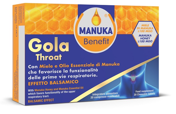 MANUKA BENEFIT GOLA THROAT 20 COMPRESSE MASTICABILI - Farmacia-flash.it