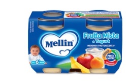 MELLIN MERENDA YOGURT FRUTTA MISTA 120 G X 2 PEZZI - Farmacia-flash.it
