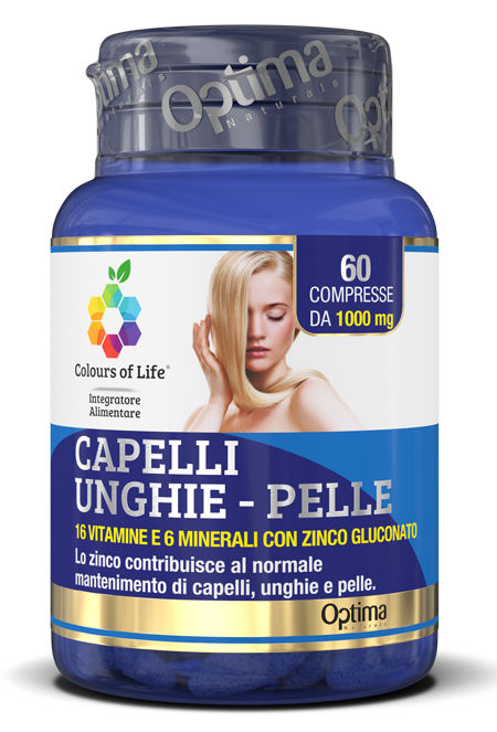 COLOURS OF LIFE CAPELLI UNGHIE PELLE 60 COMPRESSE 1000 MG - Farmacia-flash.it