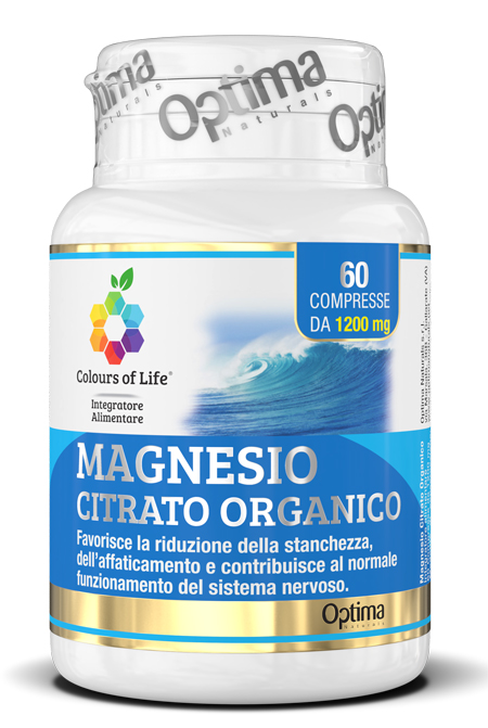 COLOURS OF LIFE MAGNESIO CITRATO ORGANICO 60 COMPRESSE 1200  MG - Farmacia-flash.it