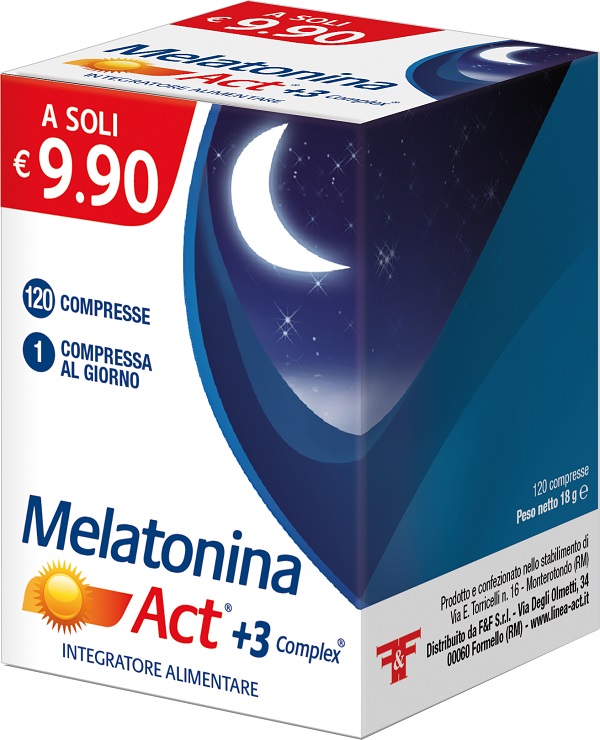 MELATONINA ACT 1MG +3 COMPLEX 120 COMPRESSE 18 G - Farmacia-flash.it